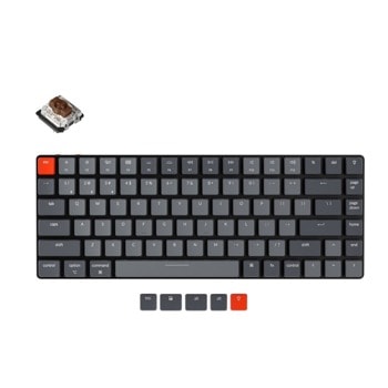 Клавиатура Keychron K3-E3, безжична, гейминг, механична, кафяви Keychron суичове, RGB подсветка, черна, Bluetooth, USB | JAR Computers Keychron K3-E3