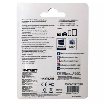 Patriot 64GB microSDXC PEF64GEP31MCX Разопакован п