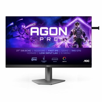 Монитор AOC AG276FK, 27" (68.58 cm), IPS панел, 520Hz, Full HD, 0.5ms, 1000:1, 400 cd/m2, DisplayPort, HDMI, USB | JAR Computers AOC AG276FK