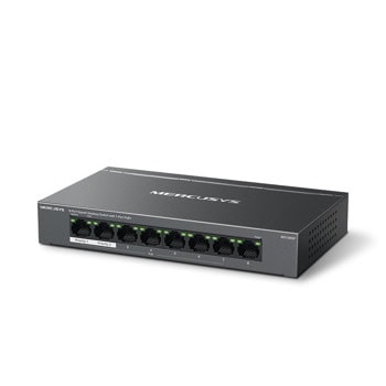 Суич Mercusys MS108GP, 8 порта, 1000Mbps, 1x 100/100/1000Mbps, 7x 100/100/1000Mbps PoE | JAR Computers Mercusys MS108GP
