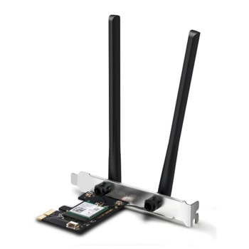 Мрежови адаптер Mercusys MA80XE, 3000Mbps, Wireless AX, PCI-E x1, Bluetooth 5.3, 2x външни антени | JAR Computers Mercusys MA80XE