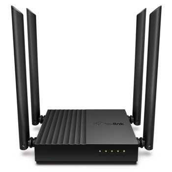 Рутер TP-Link Archer A64, 1200Mbps, 2.4GHz (400Mbps)/ 5GHz (867Mbps), Wireless AC, 4x LAN 10/100/1000Mbps, 1x WAN 10/100/1000Mbps, 4x фиксирани външни антени | JAR Computers TP-Link Archer A64