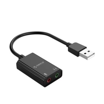 Външна звукова карта Orico SKT2, USB 2.0, 1x Audio Out, 1x Mic, черна image