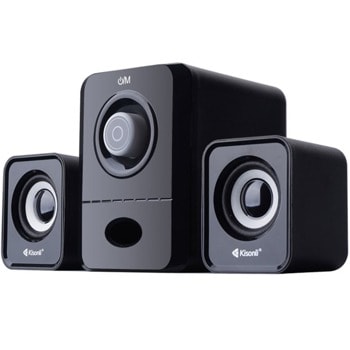 Тонколони Kisonli U-2900BT, 2.1, 11W, AUX, Bluetooth 5.0, USB, SD Card, черни/бели, USB захранване | JAR Computers Kisonli U-2900BT 22152