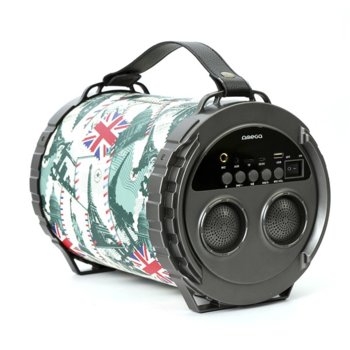 Тонколона Omega OG73 Bazooka, 2.0, 20W RMS, Bluetooth, AUX, USB, FM радио, MicroSD слот, многоцветна | JAR Computers Omega Speaker OG73 Bazooka