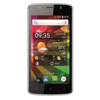 Смартфон MyPhone Fun 4 (черен), поддържа 2 Sim карти, 4.5" (11.43 cm) дисплей, четириядрен Cortex-A7 1.3 GHz, 1GB RAM, 8GB Flash памет (+ microSD слот), 5.0 & 0.3 Mpix camera, Android, 3 панела, 144g | JAR Computers MyPhone Fun 4 black