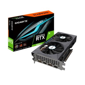 Видео карта Nvidia GeForce RTX 3060 Ti, 8GB, Gigabyte EAGLE OC, PCI-E 4.0, GDDR6, 256bit, DisplayPort, HDMI, LHR | JAR Computers Gigabyte GeForce RTX 3060 Ti EAGLE OC 8G