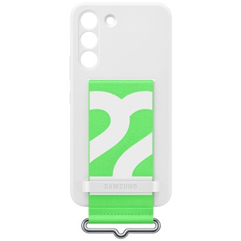 Samsung S22 S901 Silicone Cover with Strap White