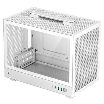 Кутия DeepCool CH160 WH, Mini-ITX, 1x USB 3.2 Gen 2 Type-C, 2x USB 3.0, с прозорец, бяла, без захранване | JAR Computers DeepCool CH160 WH R-CH160-WHNGI0-G-1