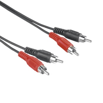 Кабел HAMA 205086, от 2x RCA (м) към 2x RCA(м), 2.5 m, черен | JAR Computers HAMA 205086