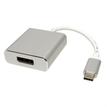 Адаптер Roline 12.03.3220, от USB Type-C(м) към DisplayPort(ж), бял | JAR Computers ROLINE 12.03.3220