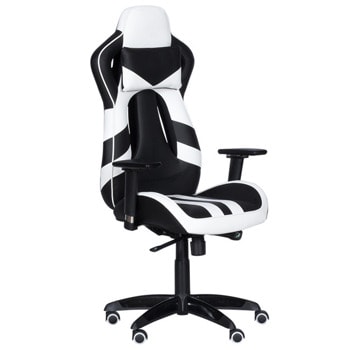 Геймърски стол Carmen Sprinter, до 120kg., еко кожа, функция за люлеене, регулируеми подлакътници, черено-бял image