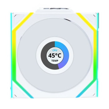 Вентилатор 120mm, Lian Li UNI FAN SL Wireless LCD Reverse Blade, 4-pin, 1900rpm, бял | JAR Computers Lian Li G99.12RSLLCD1W1W.00