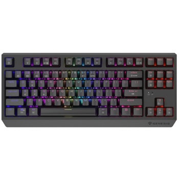 Клавиатура Genesis Thor 230 TKL Wireless (NKG-2108), безжична, механична, Outemu Silent Lemon суич, гейминг, RGB подсветка, черна, Bluetooth, USB | JAR Computers Genesis Thor 230 TKL Wireless Outemu Silent Lemon
