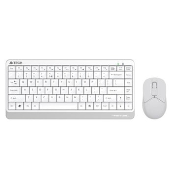 Комплект клавиатура и мишка A4Tech FG1112 Fstyler, безжични, оптична мишка (1200 dpi), USB, бели image