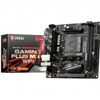 Дънна платка MSI B450I GAMING PLUS MAX WIFI, B450, AM4, DDR4, PCI-E, 1x M.2, 6x USB 3.2 (Type-A) 4x USB 2.0, 4x SATA 6g/s (DP&HDMI), Bluetooth, WiFi, Mini ITX | JAR Computers MSI B450I GAMING PLUS MAX WIFI