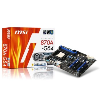 Дънна платка MSI 870A-G54, AMD 870, AM3, 2xPCI-E (CF), DDR3, SB7.1, Lan1000, SATA 6Gb/s RAID 0,1,5,10, USB3.0, ATX | JAR Computers MSI 870A-G54