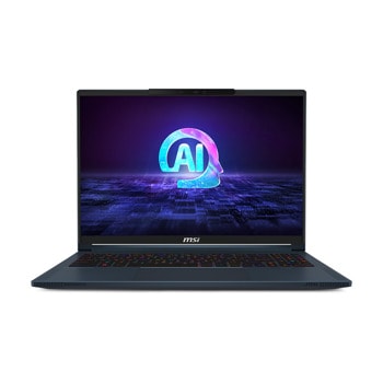 Лаптоп MSI Stealth 16 AI Studio A1VGG (9S7-15F412-053)(син), шестнадесетядрен Intel Core Ultra 9 185H 1.8/5.1GHz, 16" (40.64cm) QHD+ 240Hz IPS дисплей & NVIDIA RTX 4070 8GB, 32GB DDR5, 2TB SSD NVMe, 1x Thunderbolt, Windows 11 Pro, 1.99kg | JAR Computers MSI Stealth 16 AI Studio A1VGG (9S7-15F412-053)