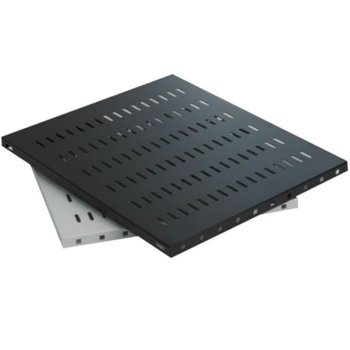 19" рафт MIRSAN MR.SBR80.01 за сървърен шкаф - 465 x 525 x 25 мм, вентилиран, 4-точков монтаж, 50 кг товар, черен | JAR Computers MIRSAN MR.SBR80.01