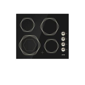 Стъклокерамичен плот за вграждане Gorenje EC6INI, 6400W, 4 нагревателни зони, индикатор за остатъчна топлина, заоблен ръб, черен | JAR Computers Gorenje EC6INI GJ503984