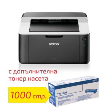 Лазерен принтер Brother HL-1112E + тонер TN1030