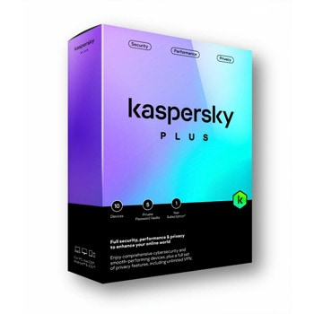 Софтуер Kaspersky Plus Eastern Europe Edition, лиценз за 2 години, 10 потребители, Windows, macOS, Android, iOS | JAR Computers Kaspersky Plus Eastern Europe Edition KL1042ODKDS