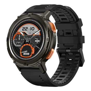 Смарт часовник Kospet Tank T2, 1.43" (3.63cm) AMOLED дисплей, Bluetooth, следене на съня, следене на сърдечен ритъм, SpO2, 70 спортни режима, 5ATM водоустойчивост, IP69K, до 15 дни време на работа, черен, силиконова каишка | JAR Computers Kospet Tank T2 Black Silicone