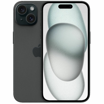 Смартфон Apple iPhone 15 (черен), поддържа 2 sim карти, 6.1" (15.49 cm) Super Retina XDR OLED дисплей, шестядрен Apple A16 Bionic 3.46 GHz, 6GB RAM, 256GB Flash памет, 48.0 + 12.0 & 12.0 MPix камери, iOS, 171g | JAR Computers Apple iPhone 15 256GB Black MTP63RX/A