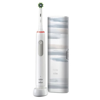 Ел. четка за зъби Oral-B Pro 3 3500 White, 3 програми, 3D почистване, 1 зарядно устройство, 1 накрайник, комплект за пътуване, бяла | JAR Computers Oral-B Pro 3 3500 White 8700216261074