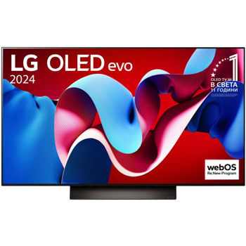 Телевизор LG OLED48C41LA, 48" (121.92cm) 4K/UHD OLED Smart TV, HDR10, 100Hz, Dolby Atmos, 4K AI Super Upscaling, AI Sound Pro, DVB-T2/C/S2, Wi-Fi, Bluetooth, LAN, 4x HDMI, 3x USB | JAR Computers LG OLED evo C4 OLED48C41LA