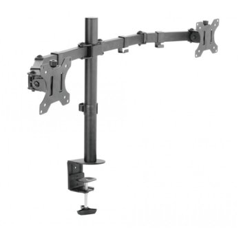 Стойка за монитор SBOX LCD-352-2, за плот, за екрани от 13" (33.02 cm) до 27" (68.58 cm), макс. тегло до 10 кг., регулируема, за 2 монитора, черна | JAR Computers SBOX LCD-352-2