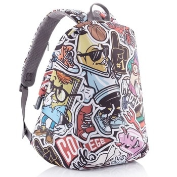 Раница за лаптоп XD design Bobby Soft (P705.868), до 15.6" (39.62 cm), usb порт за зареждане, разширяемо отделение, интегриран ключодържател, водоотблъскващ материал, скрити ципове, многоцветна | JAR Computers XD Design Bobby Soft графити P705.868