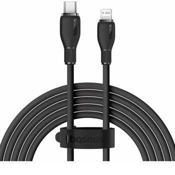 Кабел Baseus Pudding, от USB C(м) към Lightning (м), 2m, 20W, черен | JAR Computers Baseus P10355701111-01
