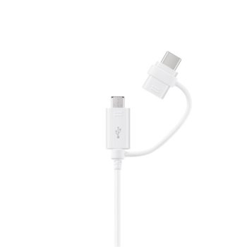 Кабел Samsung EP-DG930DWEGWW, от USB-A(м) към MicroUSB + USB-C, бял | JAR Computers Samsung Cable Combo EP-DG930DWEGWW