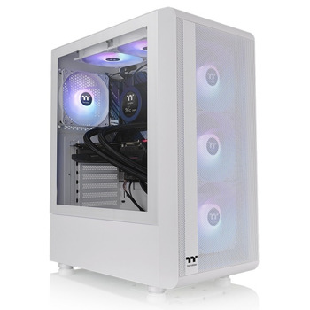 Кутия Thermaltake S200 TG ARGB Snow, ATX/mATX/Mini-ITX, 2x USB 3.0, 3x ARGB 120mm вентилатора, с прозорец, бяла, без захранване | JAR Computers Thermaltake S200 TG ARGB Snow CA-1X2-00M6WN-00