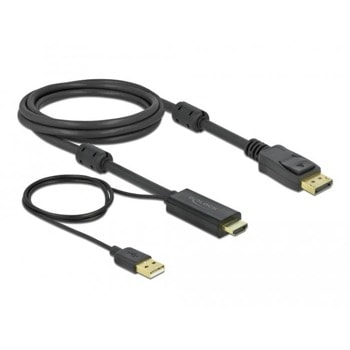 Кабел Delock 85964 HDMI(м) към DisplayPort + USB