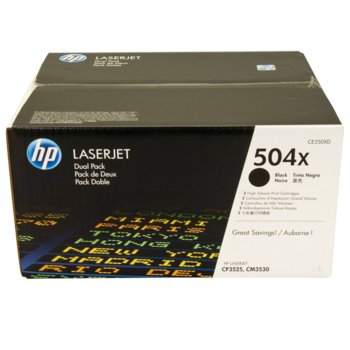 КАСЕТА ЗА HP LASER JET CM3530/CP3525 - Black- Twin pack - P№ CE250XD - заб.: 2x10500k image