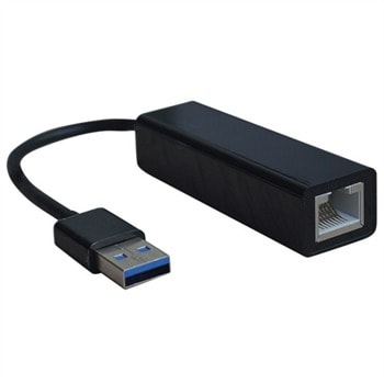 Мрежови адаптер ROLINE S1430-10, от USB A(м) към RJ45(ж), черен | JAR Computers ROLINE S1430-10