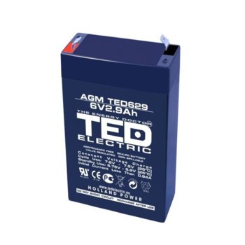 TED ELECTRIC 6 V/2.9 Ah - 65 / 33 / 105mm AGM