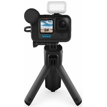 Екшън камера GoPro HERO11 Black Creator Edition, камера за екстремен спорт, 5.3K@60fps, 2.27" (5.76 cm) заден сензорен дисплей/1.4" (3.55 cm) преден дисплей, HyperSmooth 5.0, Bluetooth, GPS, USB-C, Wi-Fi, SDCard, черна image