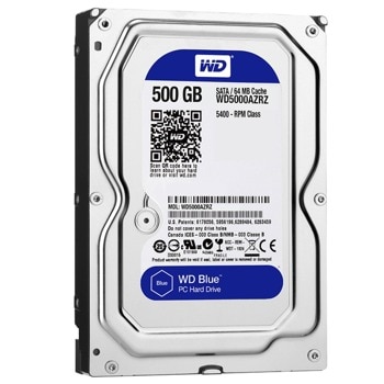 Твърд диск 500GB Western Digital WD5000AZRZ, SATA 6Gb/s, 5400 rpm, 64MB кеш, 3.5" (8.89 cm) | JAR Computers Western Digital WD5000AZRZ