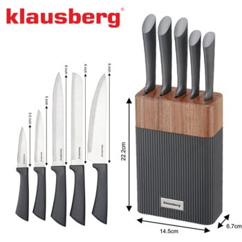 комплект ножове klausberg KB 7979 6 части кафяви | JAR Computers комплект ножове klausberg KB 7979 6 части кафяви