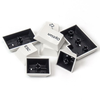 Суичове за механична клавиатура Keychron Cherry Profile Double - Shot PBT Full Black on White (PBT-11), 219-Keycap Set, съвместими с US ANSI и UK ISO подредби клавиатури | JAR Computers Keychron PBT-11