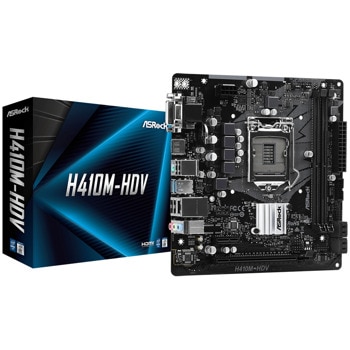 Дънна платка Asrock H410M-HDV (Refurbished), H410, LGA1200, DDR4, PCI-E 3.0, (HDMI&DVI-D&D-Sub), 4x SATA 6Gb/s, 2x USB 3.2 Gen1, Micro ATX | JAR Computers AsRock H410M-HDV/ Ref