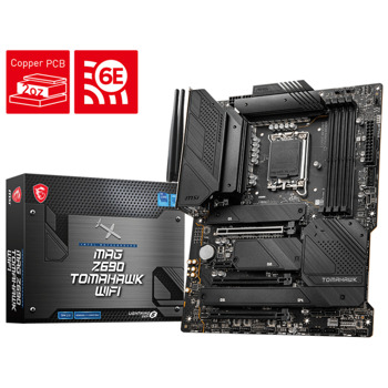 Дънна платка MSI MAG Z690 TOMAHAWK WIFI, Z690, LGA1700, DDR5, PCI-E 5.0, (DP&HDMI), 6x SATA 6Gb/s, 4x M.2, 1x USB3.2 Gen2x2 Type-C, Wi-Fi 6, Bluetooth v5.3, ATX | JAR Computers MSI MAG Z690 TOMAHAWK WIFI 7D32-008R