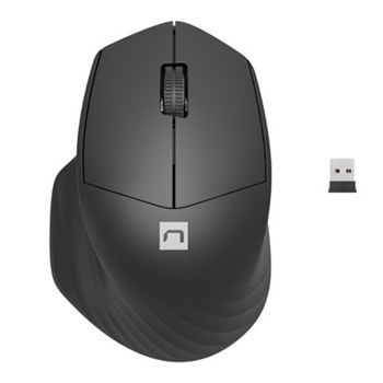 Мишка Natec Siskin 2, оптична (1600dpi), безжична, Bluetooth, USB, черна | JAR Computers Мишка Natec Siskin 2 NMY-1970