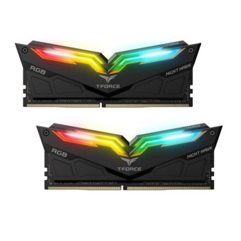 Памет 16GB (2x8GB) DDR4 3000MT/s, Team Group T-Force Night Hawk RGB, TF1D416G3000HC16CDC01, 1.2V, RGB програмируема подсветка, черен Heatspreader | JAR Computers 16GB DDR4 1600MHz Team Group TF1D416G3000HC16CDC01