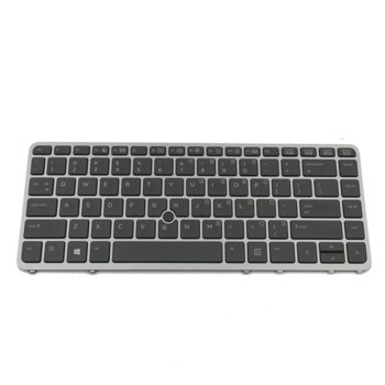 Клавиатура за лаптоп HP, съвместима със серия EliteBook 840 G1 850 G1, сива рамка, с подсветка | JAR Computers Клавиатура за HP EliteBook 840 G1 850 G1