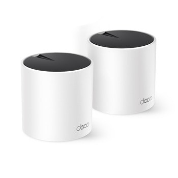 Мрежеста система TP-Link DECO X55(2-pack), 3000Mbps, 2.4GHz (574Mbps)/ 5 GHz (2402Mbps), Wireless AX, 3x 10/100/1000, 2 вътрешни антени, 2 бр. | JAR Computers TP-Link Deco X55(2-pack) AX3000