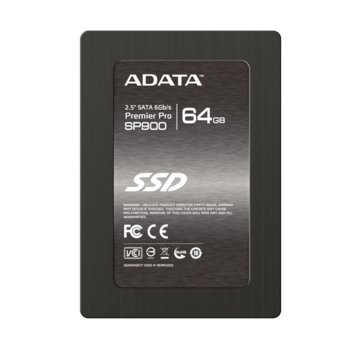 Памет SSD 64GB, A-Data Premier Pro SP900, SATA 6Gb/s, 2.5"(6.35 cm), 3г. | JAR Computers 64GB A-Data Premier Pro SP900 SATA3